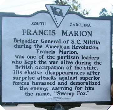 Marion's Marker at his tomb at Pineville, SC